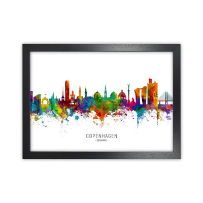 Copenhagen Denmark Skyline by Michael Tompsett - Print