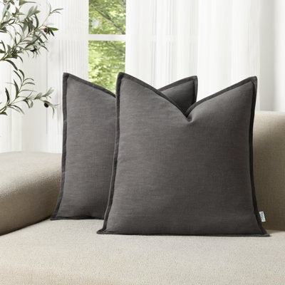 Boho Farmhouse Pillow Cover Soft Boho Farmhouse Washed Linen Textured Cotton Throw Pillow Covers