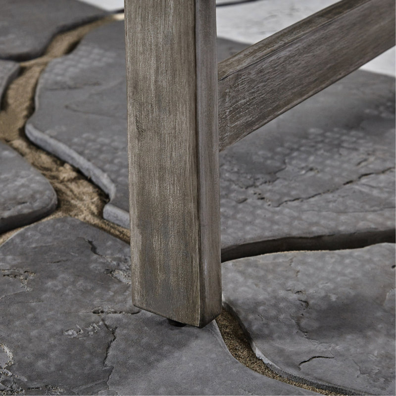 Chaise longue en bois avec position réglable et métal gris