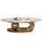 51" Luxurious Oval Coffee Table with Gold Base and Sintered Stone Top