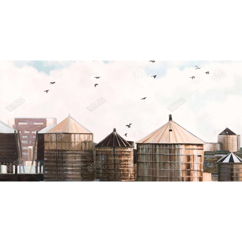 Water towers - 15.75"x31.50" Desk mat