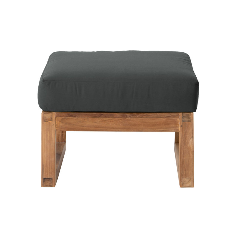Venice Outdoor Teak Ottoman, Coal