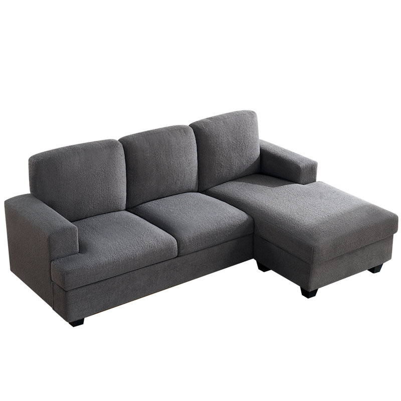 Leggat 89" Upholstered Sofa, Gray Boucle