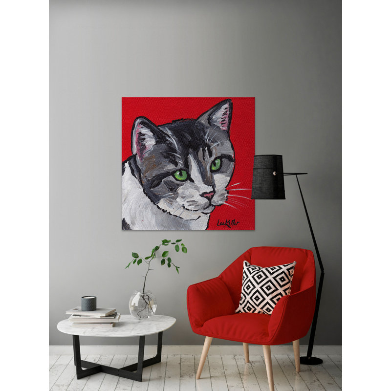 Tabby 1 Piece Wrapped Canvas Painting, 20cm H x 20cm W x 3.81cm D