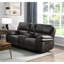 Fauteuil à bascule inclinable 3 pièces en microfibre grise, structure en bois massif, rembourrage en mousse, bascule douce, 6 places, dossiers amovibles, capacité de charge de 136 kg avec revêtement, inclinaison par languette, rangement