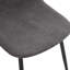 Ensemble de table et de chaises. Une table de salle à manger rectangulaire rétro minimaliste avec un dessus spécialement texturé et des pieds en métal, jumelée à 4 chaises-597161189
