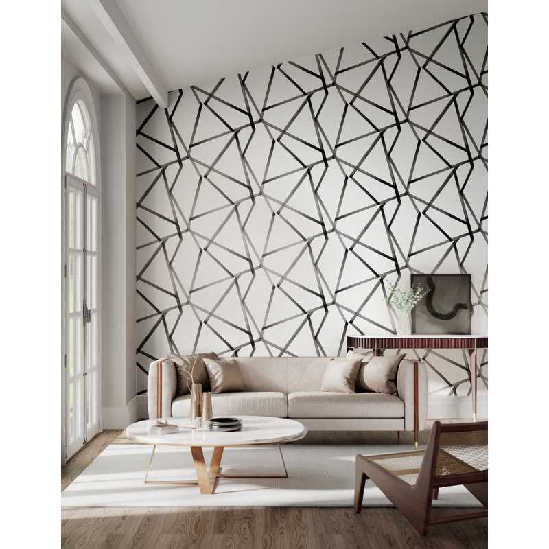 Sumi Wallpaper, Pearl/Charcoal