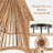 3-Light Boho Rattan Cluster Semi Flush Mount Ceiling Lights For Bedroom Nursery Kitchen Island Entryway Foyer Living Room