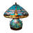 Stained Glass Dragonfly Table Lamp With A Lit Base