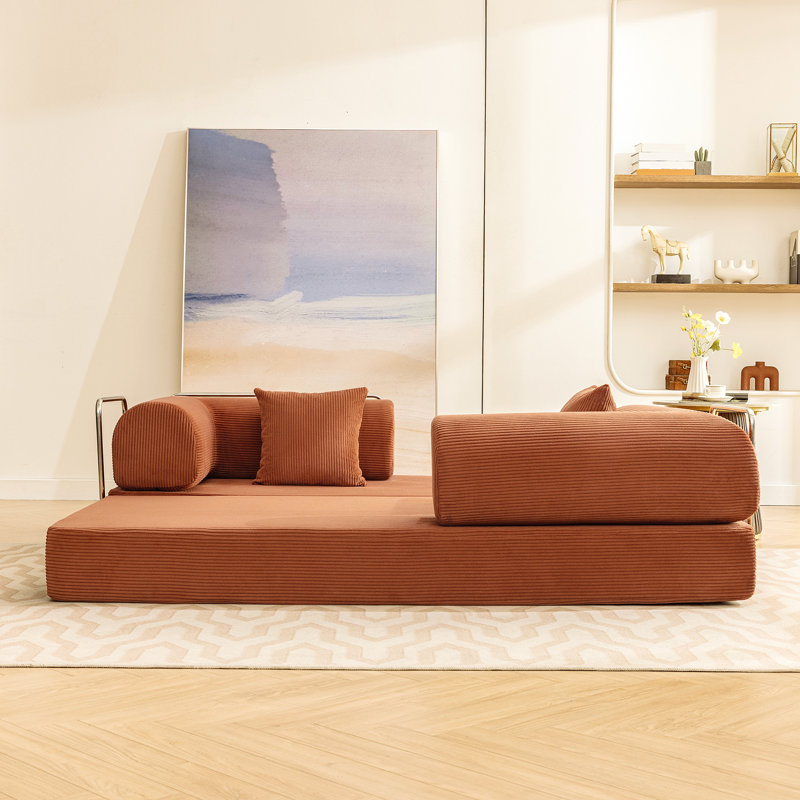Foldable Three Person Fabric Sofa Bed, high Rebound Density Sponge Sofa