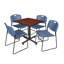 Table de salle de repos carrée Nicklas, 4 chaises empilables Zeng-32668251-32668245