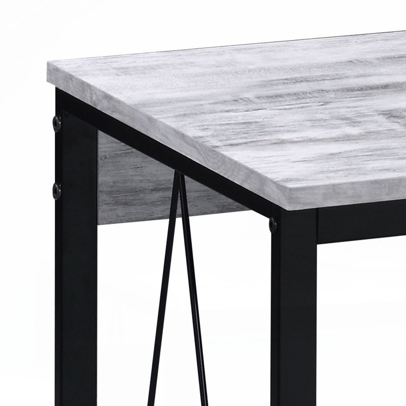 Floydia Metal Base Writing Desk, White, 28.5" H x 47.5" W x 19.5" D