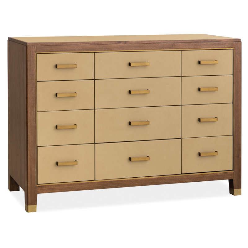 Melange Geneva Accent Drawer Chest, Brown/Gold