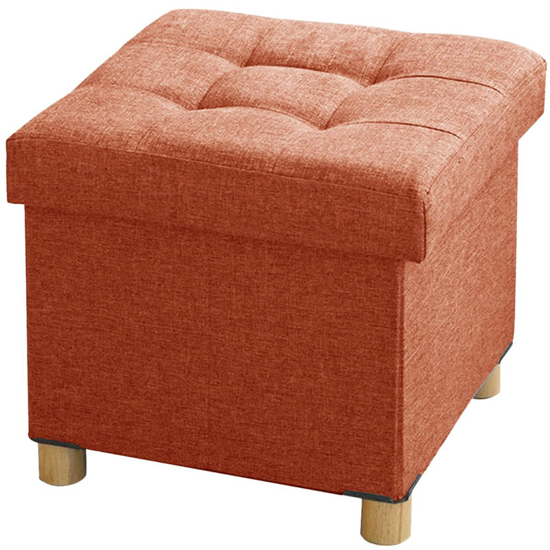 38cm Wide Footstool Ottoman, Orange