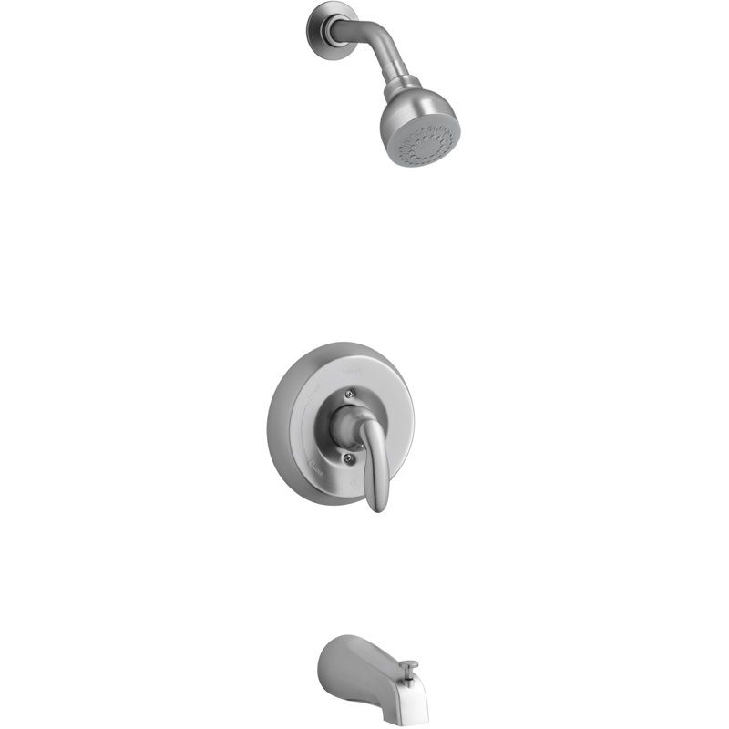 Garniture de robinet de douche et de baignoire Kohler Coralais Rite-Temp avec poignée levier, bec et pomme de douche, Npt