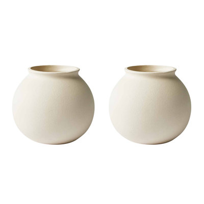 Vase de table rond en céramique 5,9 "H (ensemble de 2)