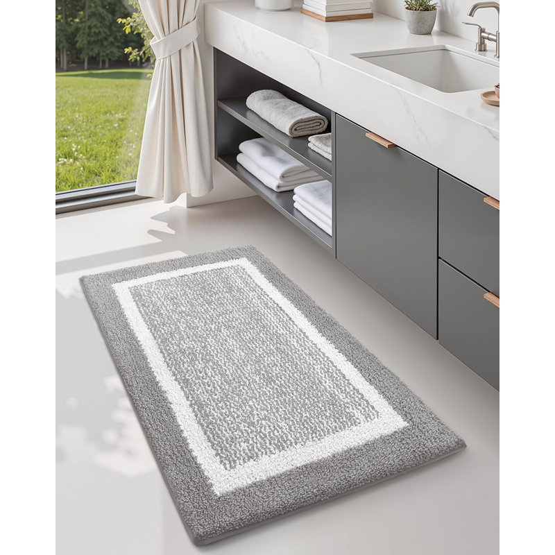 Ayleigh Non-Slip Bath Rug, Light Gray, Single - 59" L x 24" W