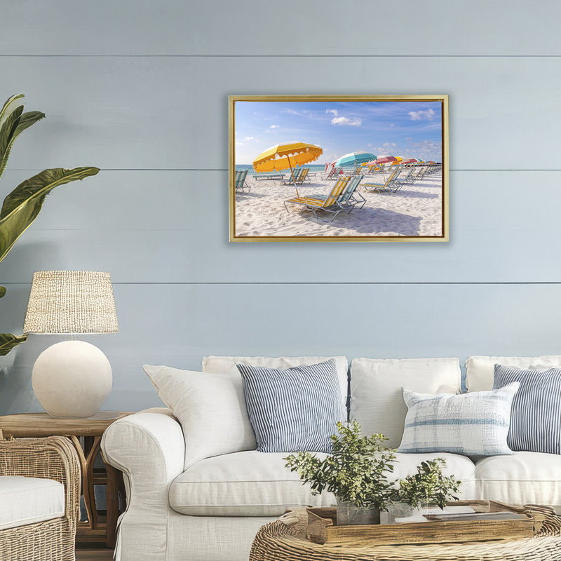 Cadre flottant South Miami Beach Chairs, design par Richard Silver, Cadre flottant métallique doré, H 21 po x l 31 po