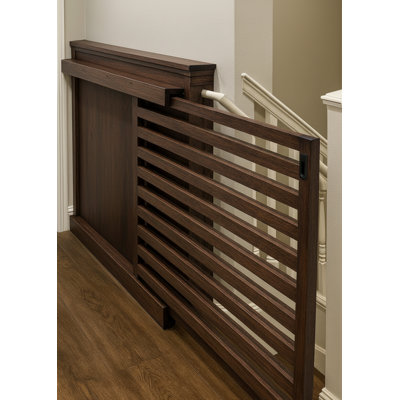 Barrière de porte coulissante moderne - noyer sur mesure 41 x 36