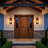 1-light Outdoor Wall Sconce With Cylindrical Seeded Glass
