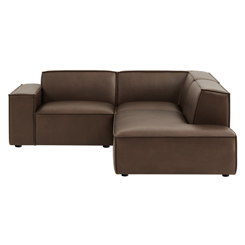 Canapé modulaire en forme de L 3 pièces Bange en espresso Bange, Face à la gauche, Similicuir espresso