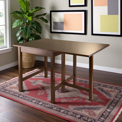 Seitz Drop Leaf Dining Table in Walnut Finished Wood, 29.3'' H X 47.61'' W X 29.69'' D