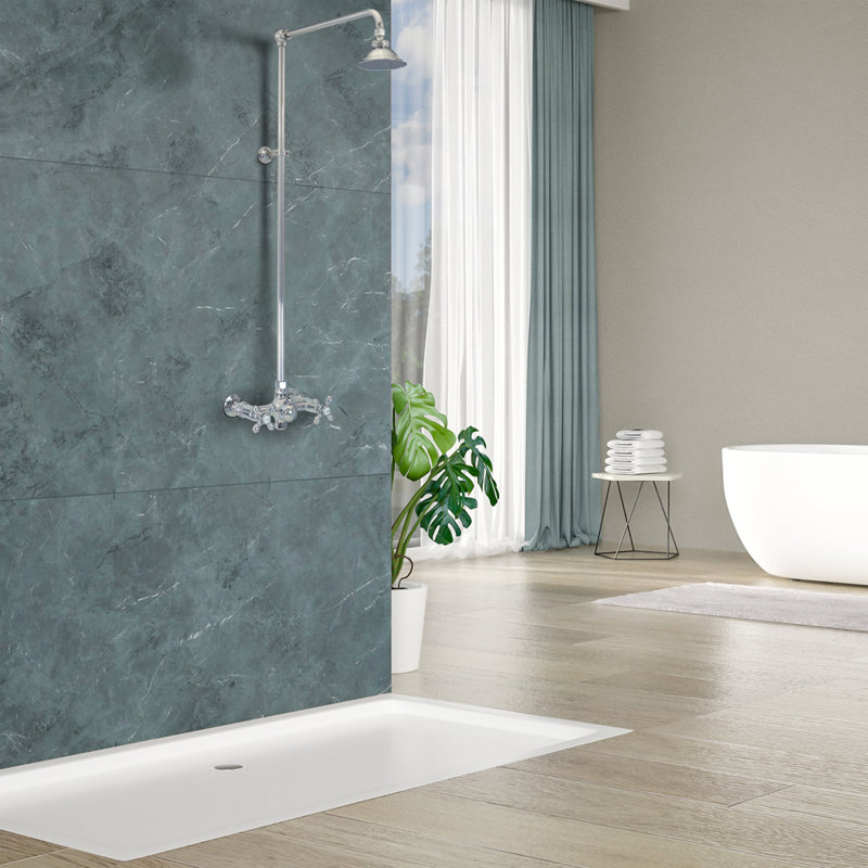Outdoor Exposed Shower System by Strom Living, Chrome