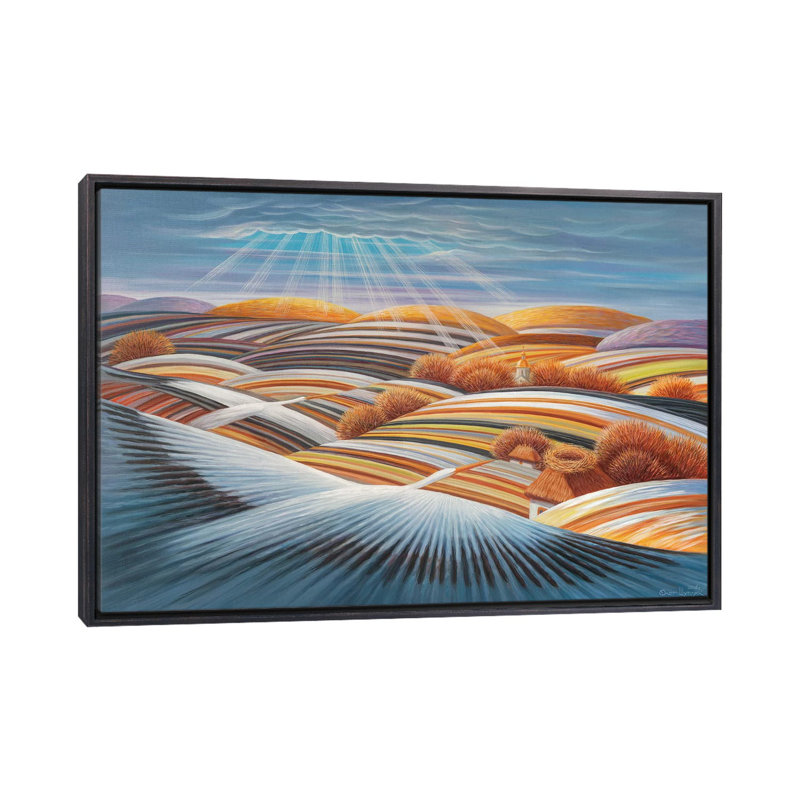 " To The Home Nests " by Oleg Shupliak, 18" H x 26" W x 1.5" D, Distressed Black Framed Canvas