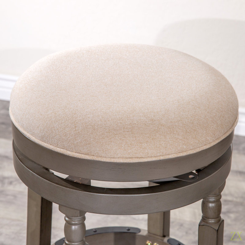 Tabouret 30 ", siège en tissu, Siège crème / cadre gris