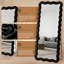 Miroir irrégulier pleine longueur ondulé avec cadre enveloppé de flanelle-1810357429-1810357431