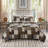 3 Piece Reversible Printed Quilt Set Black/Brown