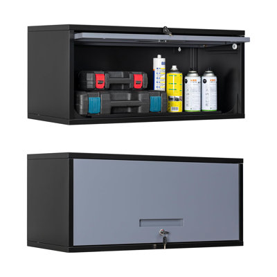 Armoire de rangement simple en acier (H 13,7 po x l 31,5 po x P 13 po)