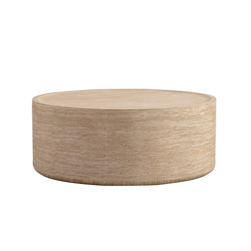 Table basse ronde de 31,5 po avec motif Mars, H 12 po x l 31,49 po x l 31,49 po