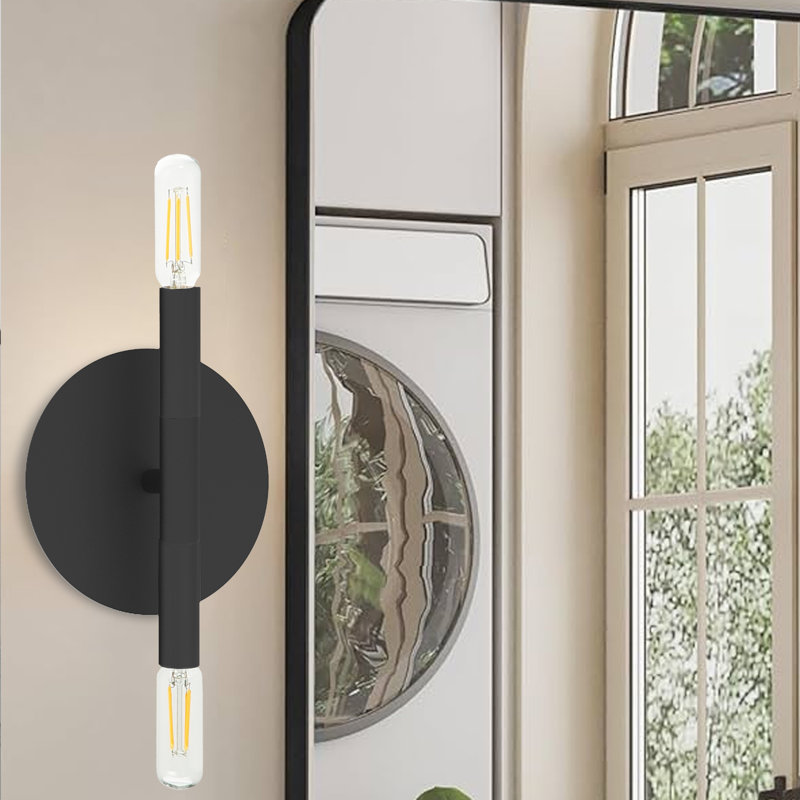 Applique murale à bras 2 lumières Wand, Noir mat