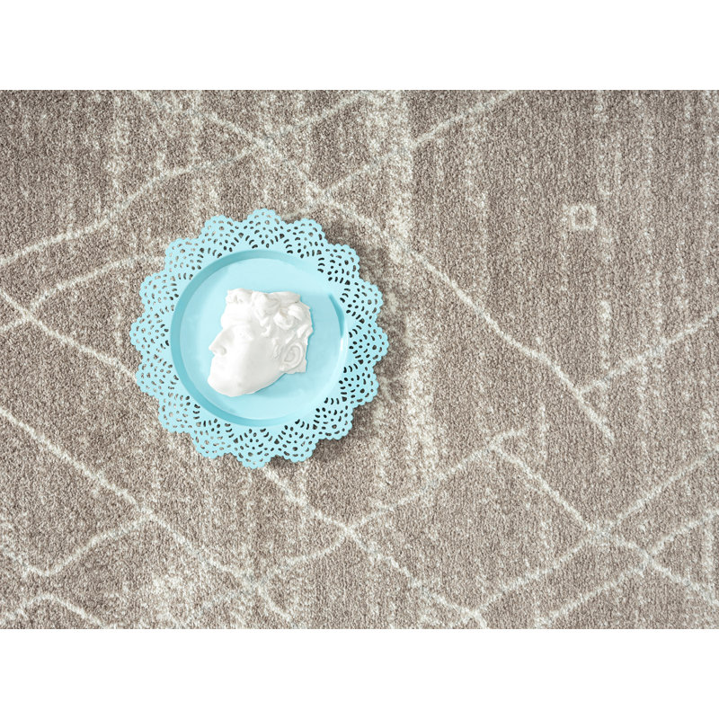 Tapis brun à motif abstrait Wauneta, Rectangle 7 pi 9 po x 10 pi 2 po