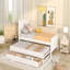 Lit plateforme simple avec lit gigogne et tiroirs, blanc