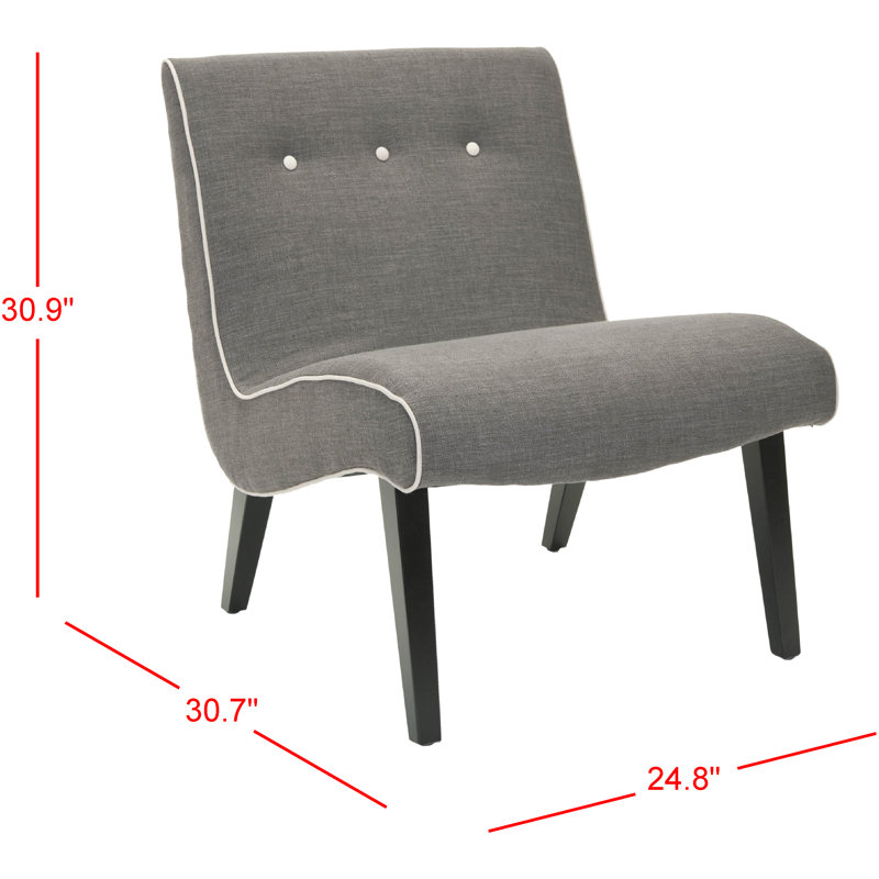Upholstered Side Chair, Charcoal Brown