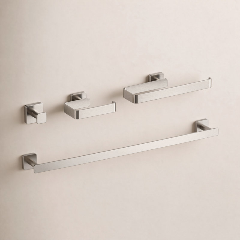 Blaze 4 - Piece Bathroom Hardware Set, Brushed Nickel