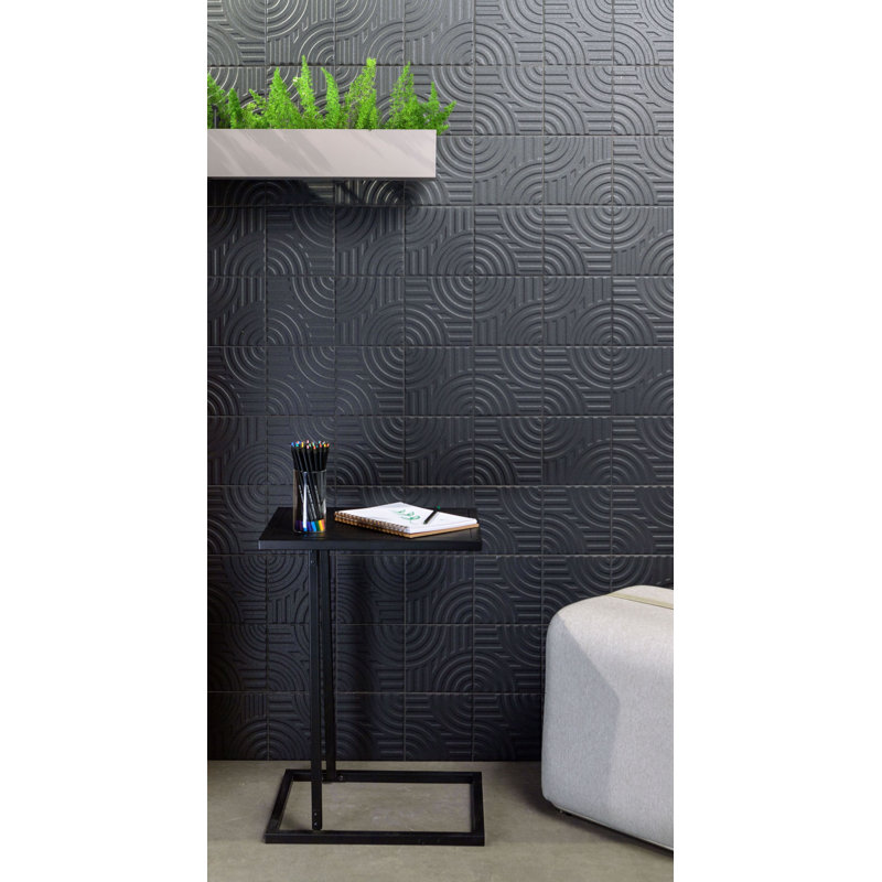 Form Round 6" X 6" Ceramic Wall Tile, Black