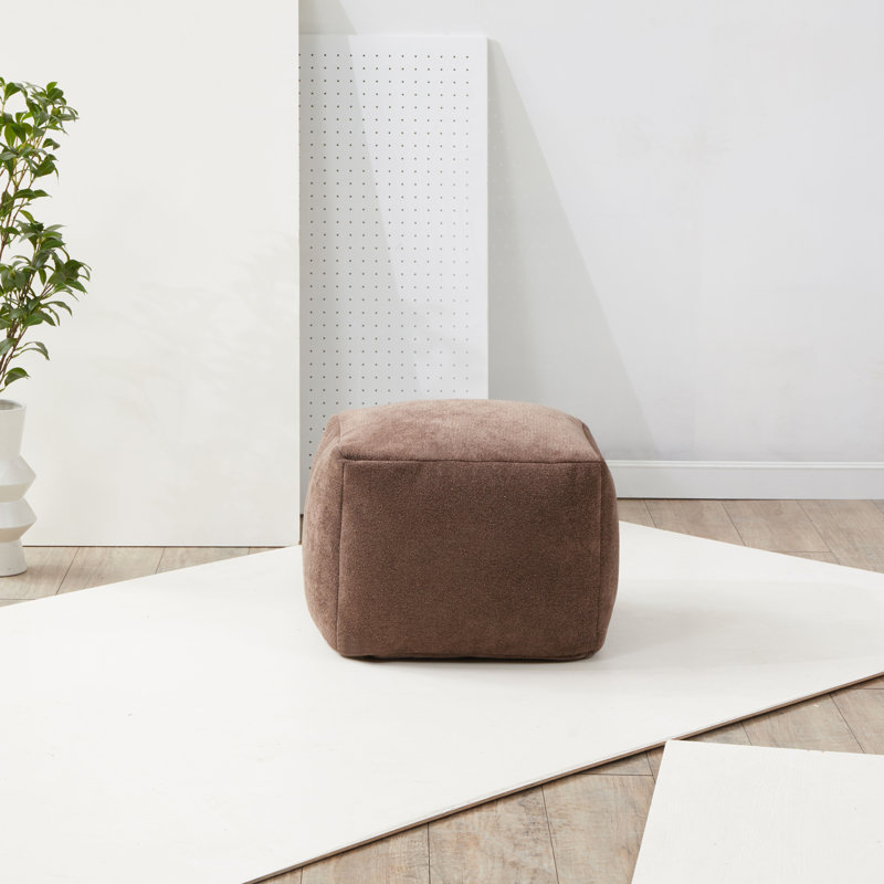 Pouf Inaki, Boucle brun foncé