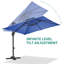 Très grand parasol carré en porte-à-faux 10 pi x 10 pi - Protection contre les rayons UV, inclinaison réglable, base robuste, assemblage facile et tissu résistant aux intempéries.-418273216