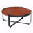 Weather Resistant Patio Wooden Top Accent Table with Sturdy Metal Base - Brown-1291704988