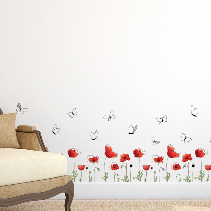 Décalcomanie murale en jupe de fleurs dépilées