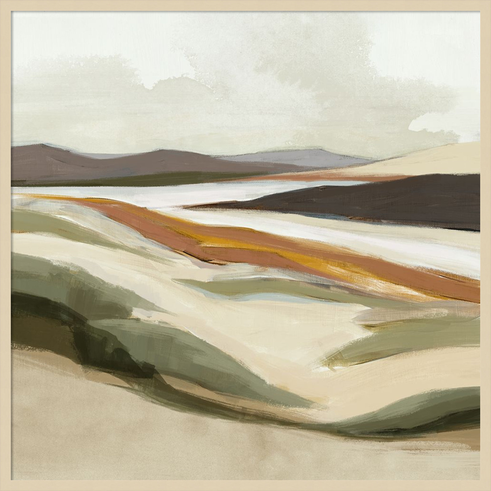 Fast Land by Jacob q Wood Framed Wall Art Print, Brown, 41" H x 41" W