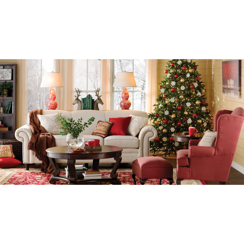 Parade of Red Trees Landscape Brushed Aluminum Art