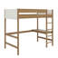 Lit mezzanine simple avec bureau intégré, lit mezzanine rembourré en tissu molletonné