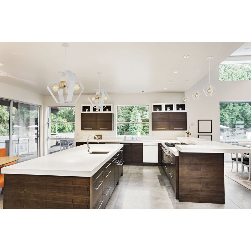 Luminaire suspendu géométrique 1 lumières simple Truro, Blanc, H 14,13 po x l 14,13 po x p 14,13 po