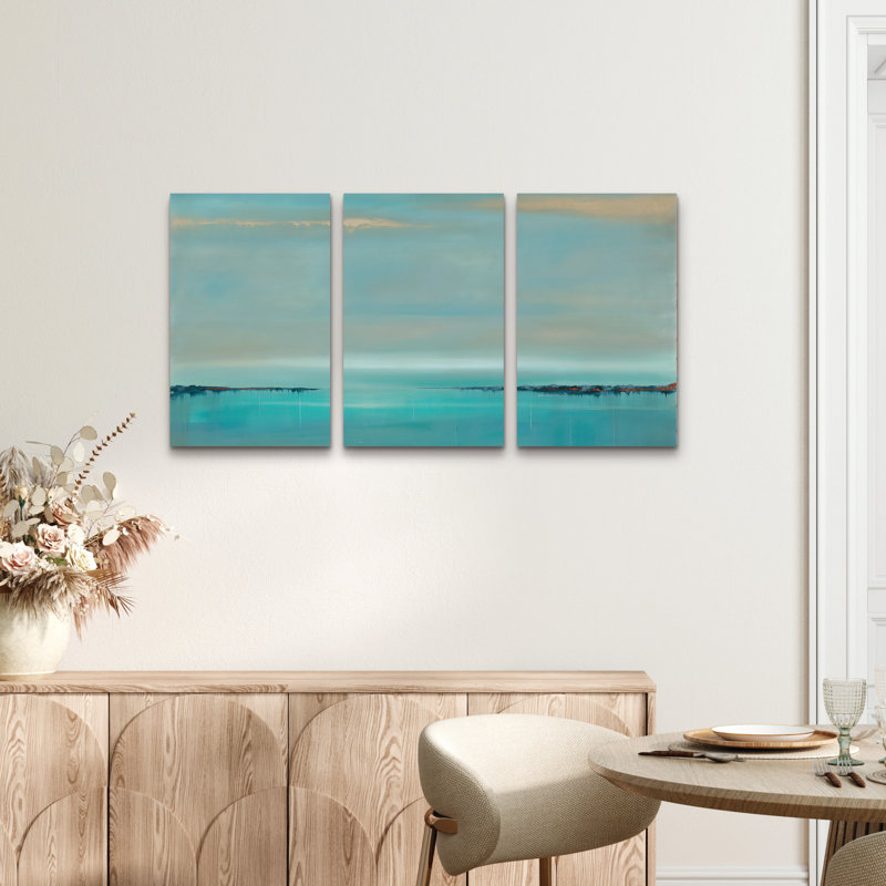 Ensemble de 3 panneaux muraux - Rio «The Line of Time», art mural sur toile pour le salon, la chambre à coucher ou le bureau 