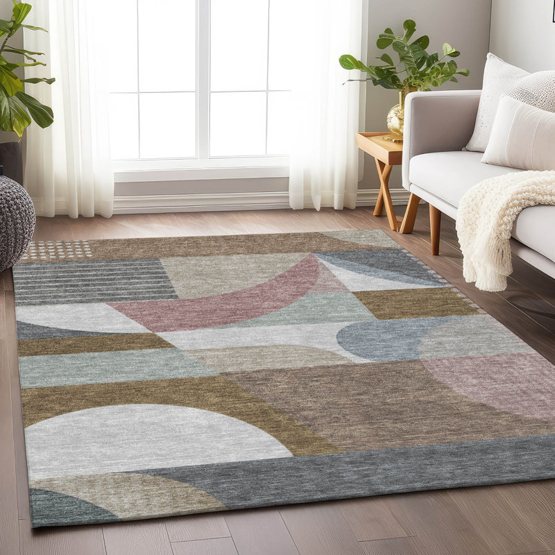 Aeleth Mocha Washable Indoor-Outdoor Rug - , 2'6" x 3'10"