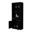 Armoire de bar noire avec un design réfléchi: 3 tablettes pour les articles, les tablettes à vin, s'adapte aux pièces compactes, rehausse l'attrait du rangement intelligent Organisation: accessoires pour boissons, rangement, espaces restreints, esthétique-1830824800-1830824802